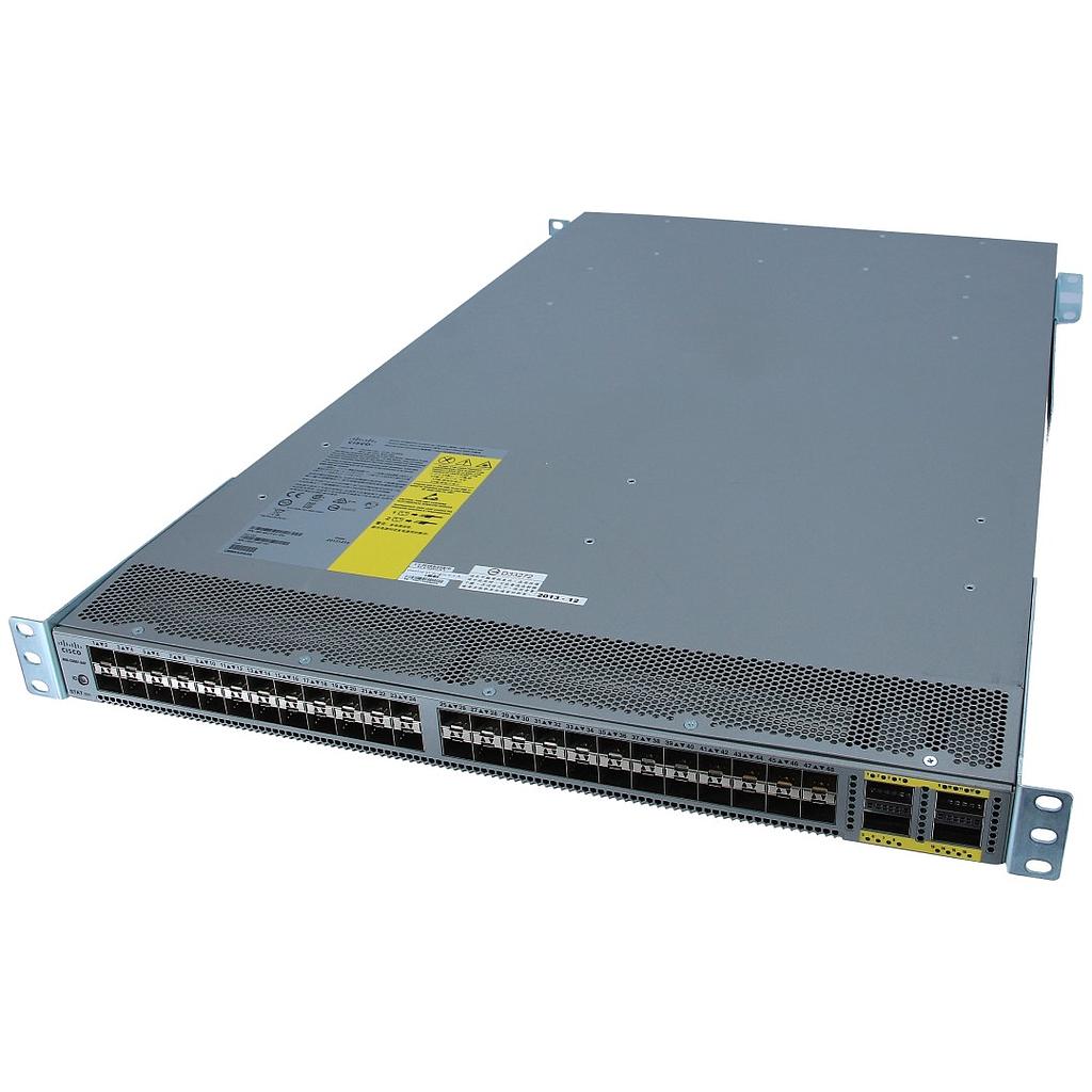 Cisco Nexus 6001 1 RU Switch, Fixed 48P of 10G SFP+ and 4P QSFP; 2 PS, 3 Fans; Choice of Airflow