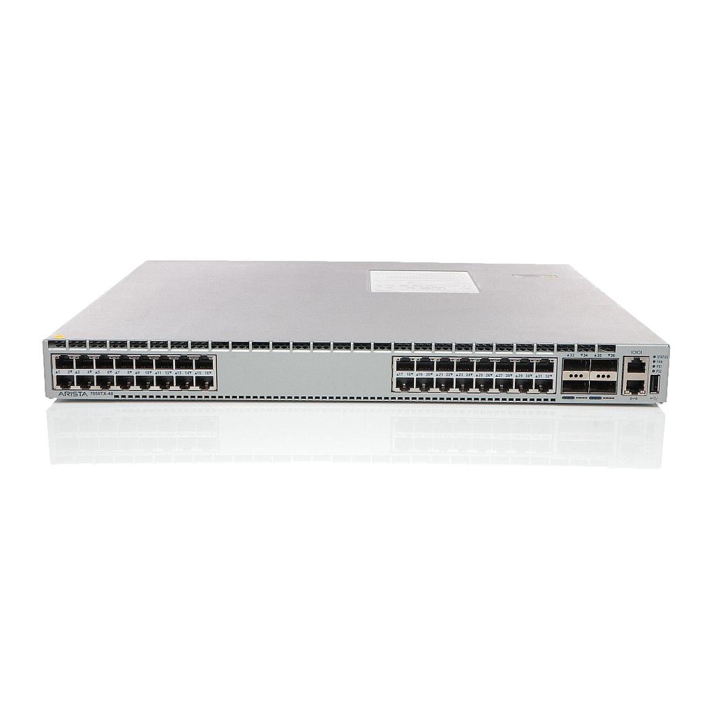 Arista 7050X, 32xRJ45 (1/10GBASE-T) & 4xQSFP+ switch, rear-to-front airflow and dual AC power supplies