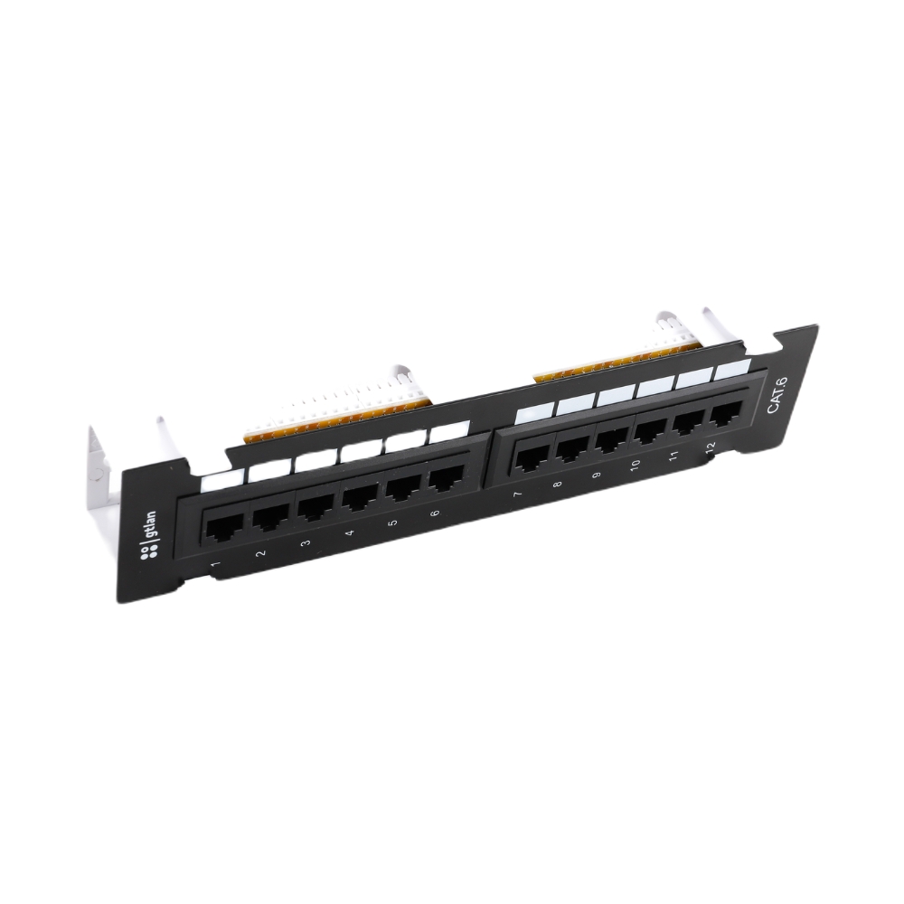 Panel superficie 10” 1U C-6 para 12 conectores RJ45