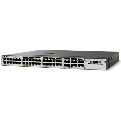 [WS-C3750X-48P-S] Cisco Catalyst 3750X Stackable 48 10/100/1000 Ethernet PoE+ ports, with one 715W AC Power Supply 1 RU, IP Base feature set