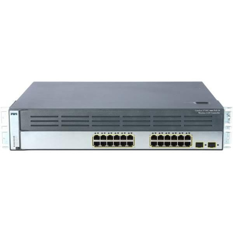 Cisco Catalyst 3750G Stackable 24 10/100/1000Base-T PoE Gigabit Ethernet ports &amp; 2 SFP-based Gigabit Ethernet ports, with Integrated WLAN Controller for up to 25 APs, IP Base Software