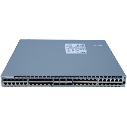 [DCS-7280TR-48C6-F] Arista 7280TR, 48x (1/10G) RJ-45 & 6x 100GbE QSFP switch, front to rear airflow, 2 x AC power supplies