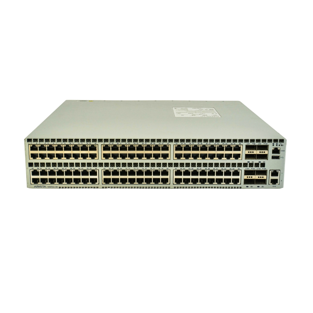 Arista 7050TX2, 96x (1/10GBASE-T) RJ-45 &amp; 8x QSFP+ switch, front-to-rear airflow, 2x AC power supplies