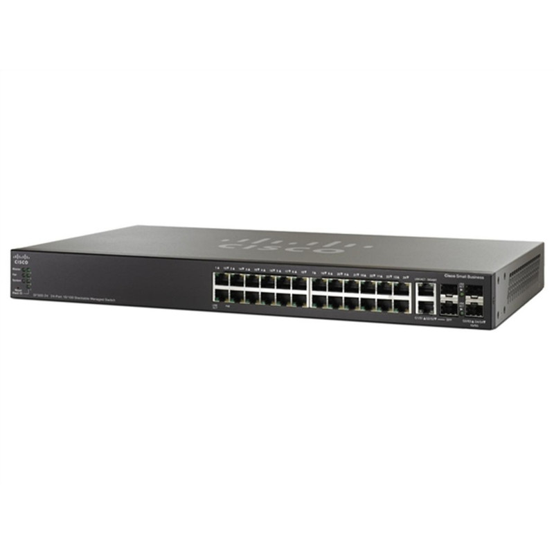 Cisco Small Business 500 Series 24-port 10/100 PoE+ with Gigabit Uplinks (2 combo Gigabit Ethernet &amp; 2 1GE/5GE SFP) Stackable Managed Switch