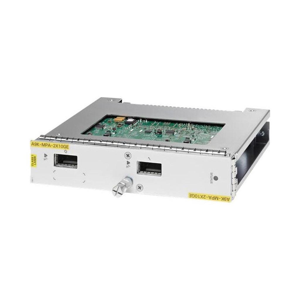 Cisco ASR 9000 2-port 10-Gigabit Ethernet Modular Port Adapter, requires XFP optics