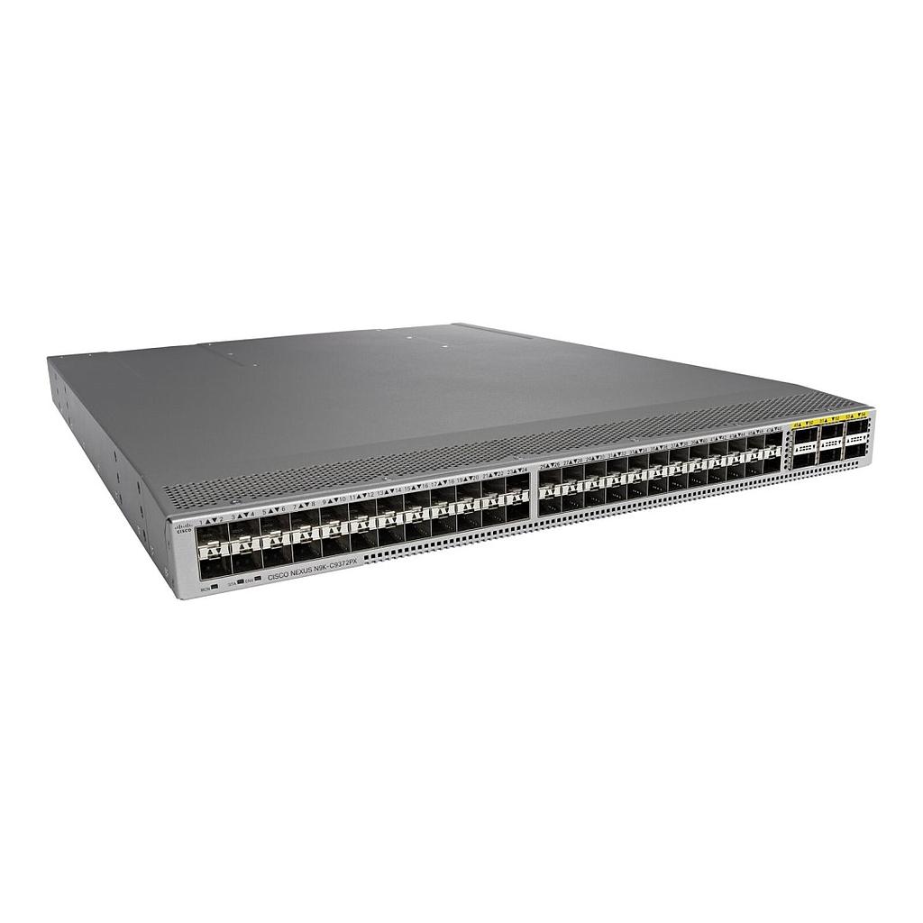 Cisco Nexus 9300 with 48p 1/10G SFP+ and 6p 40G QSFP+, Lan Enterprise License***Bent Ports