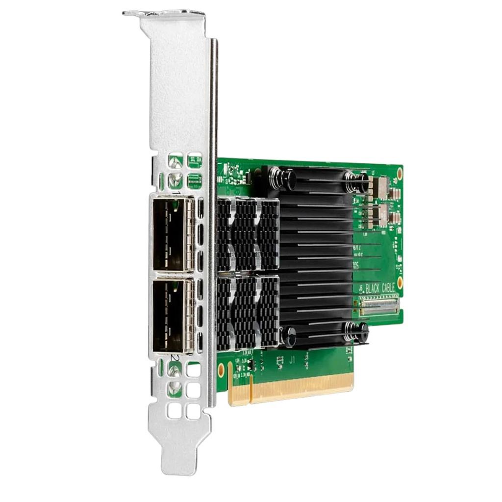 HPE InfiniBand HDR100/Ethernet 100Gb 2-port QSFP56 PCIe4 x16 MCX653106A-ECAT Adapter - Low Profile Bracket