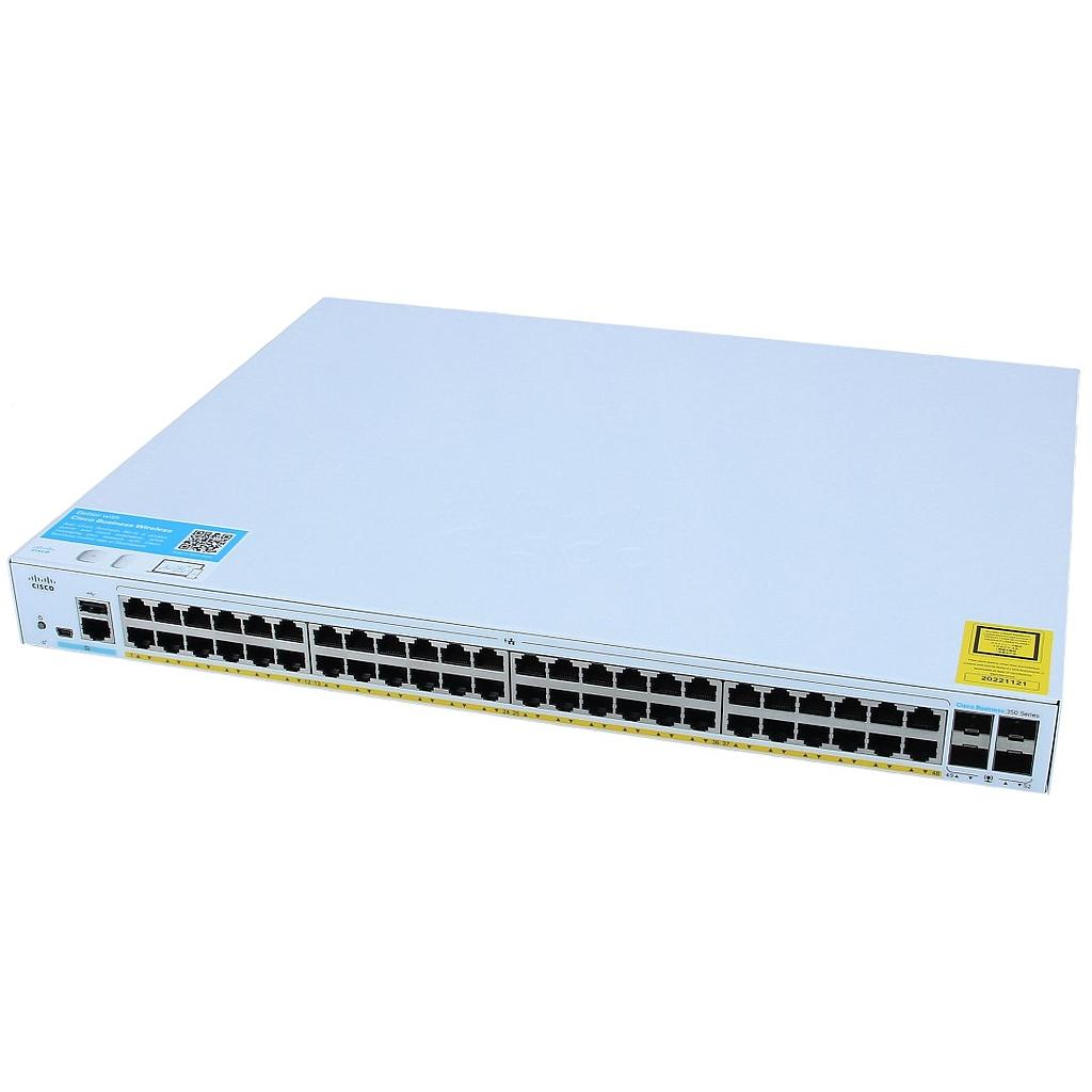 Cisco Business 350 Series Managed 48-Port 10/100/1000 PoE+ with 740W power budget &amp; 4 Gigabit SFP, PA EU, Switch