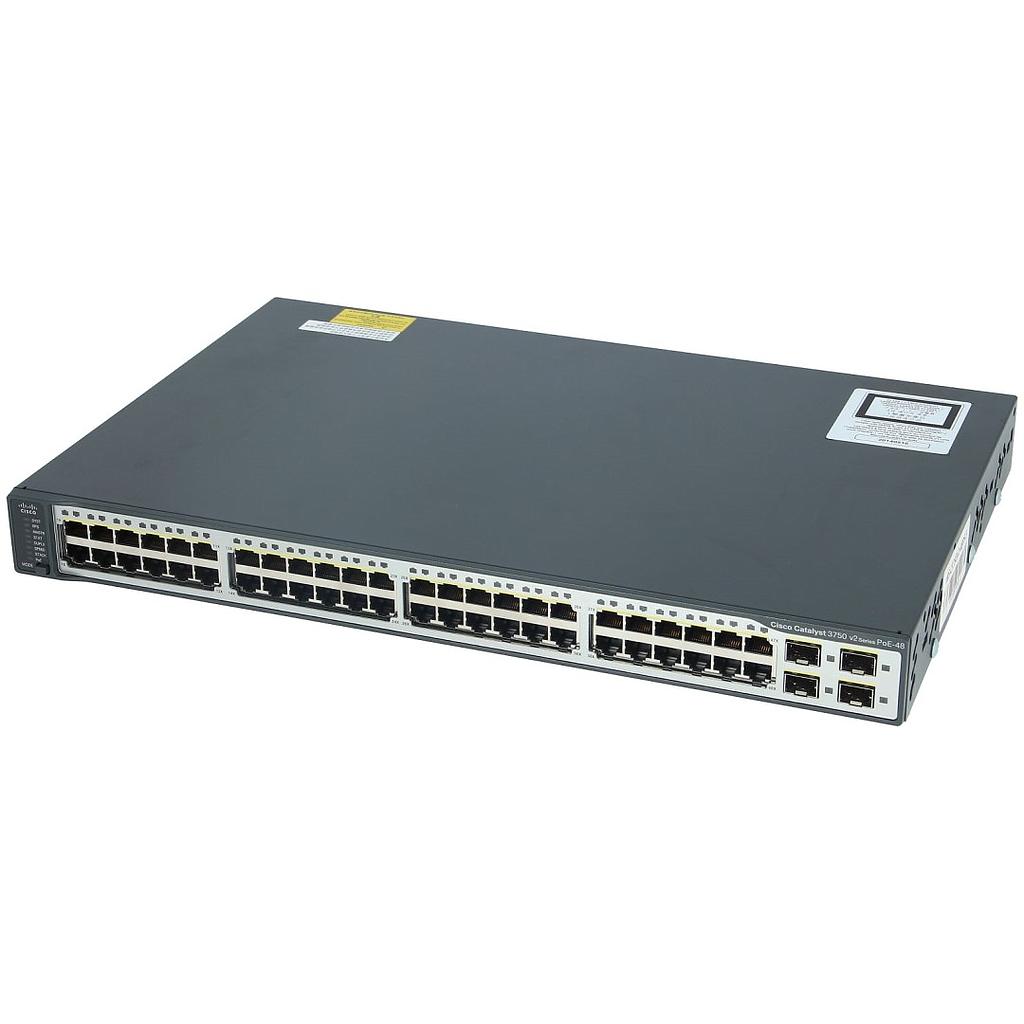 Cisco Catalyst 3750V2 Stackable 48 10/100Base-T PoE Ethernet ports &amp; 4 SFP Uplink ports, IP Services software