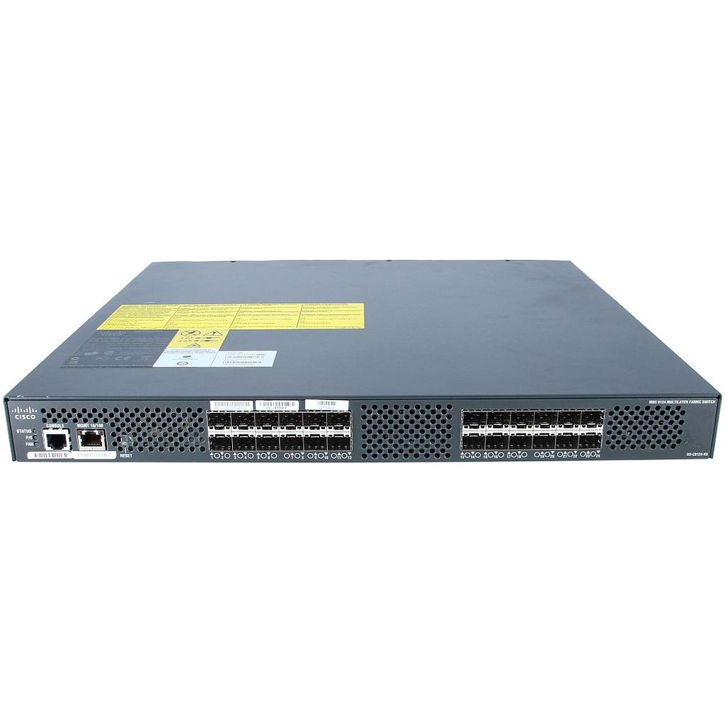 Cisco MDS 9124 24-Port Multilayer Fabric Switch with 8 4Gbps active ports, VSANs, PortChannels with one AC Power Supply