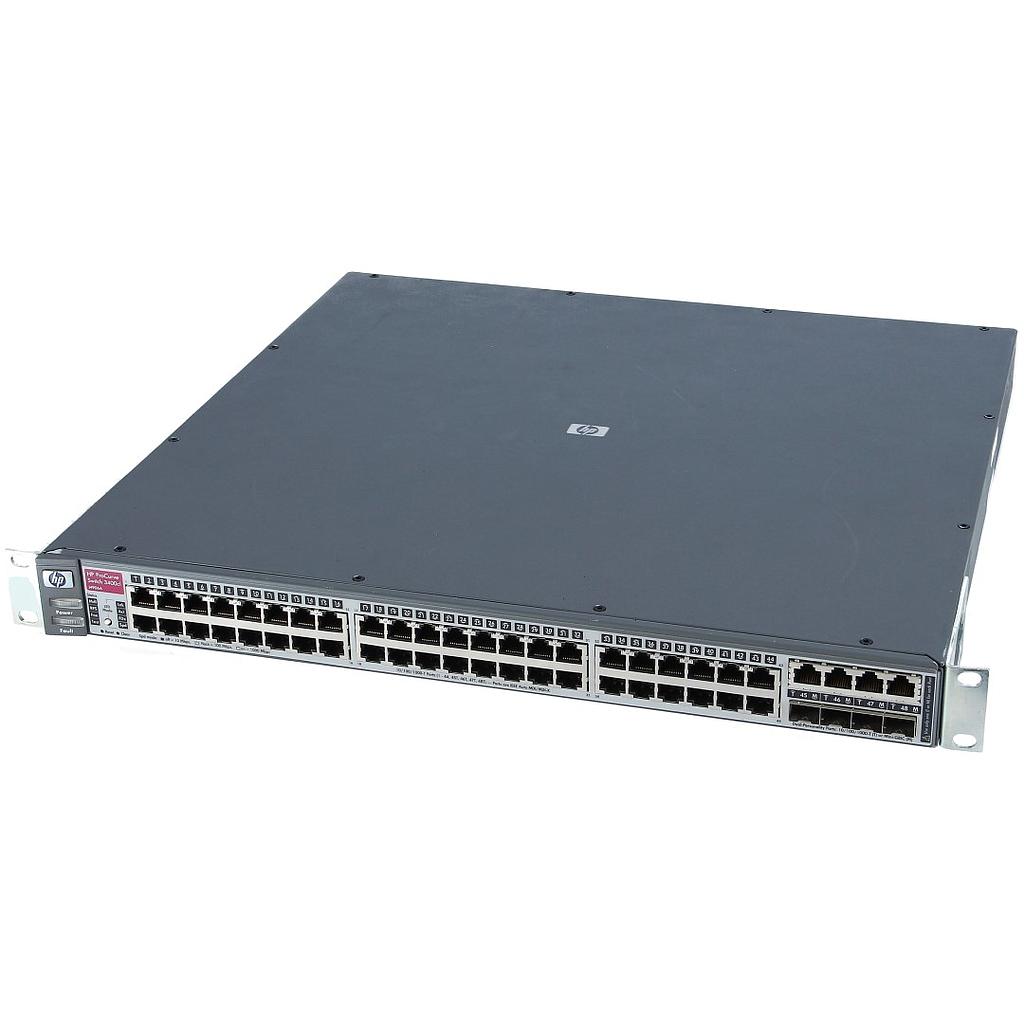 HP ProCurve Switch 3400cl-48G, 44 auto-sensing 10/100/1000 RJ-45 ports &amp; 4 dual-personality ports (each port can be used as 10/100/1000 RJ-45 ports or SFP mini-GBIC)