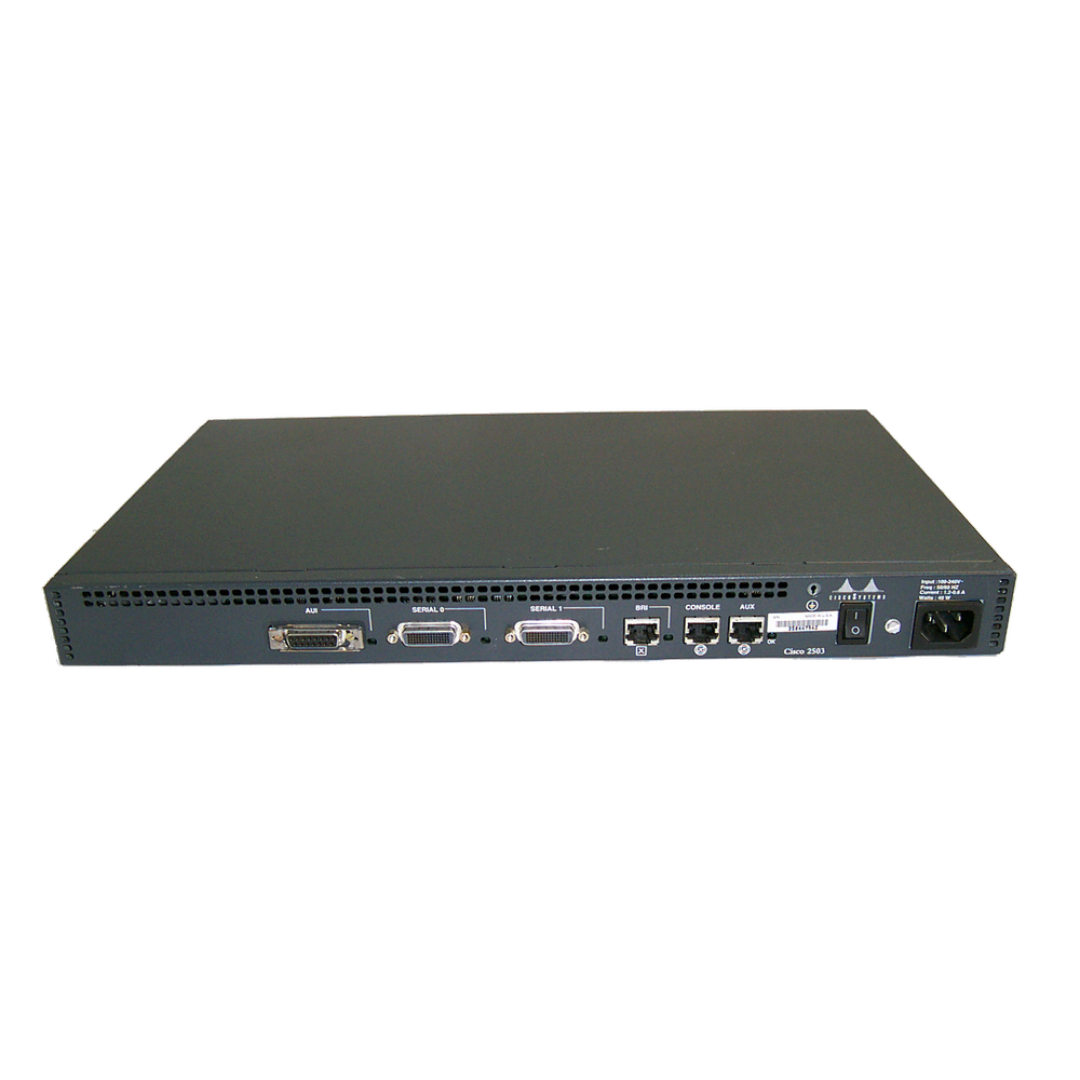 Cisco 2503 Router, 1 Ethernet, 2 serial, 1 ISDN BRI, AC power supply