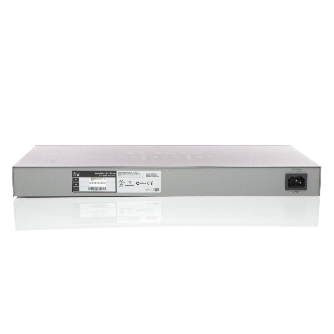 Cisco Small Business 200 Series SG200-18 Smart Switch, 16-Port 10/100/1000 & 2 combo mini-GBIC ports