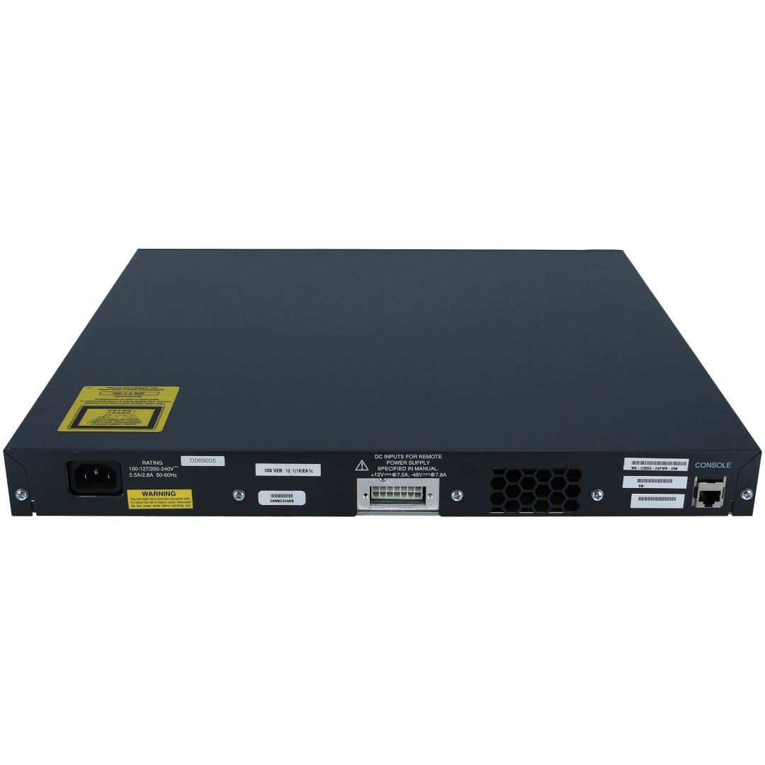 Cisco Catalyst C3550 Stackable 24 10/100 inline power Ethernet ports & 2 Gigabit Ethernet GBIC ports, Enhanced Multilayer Image software