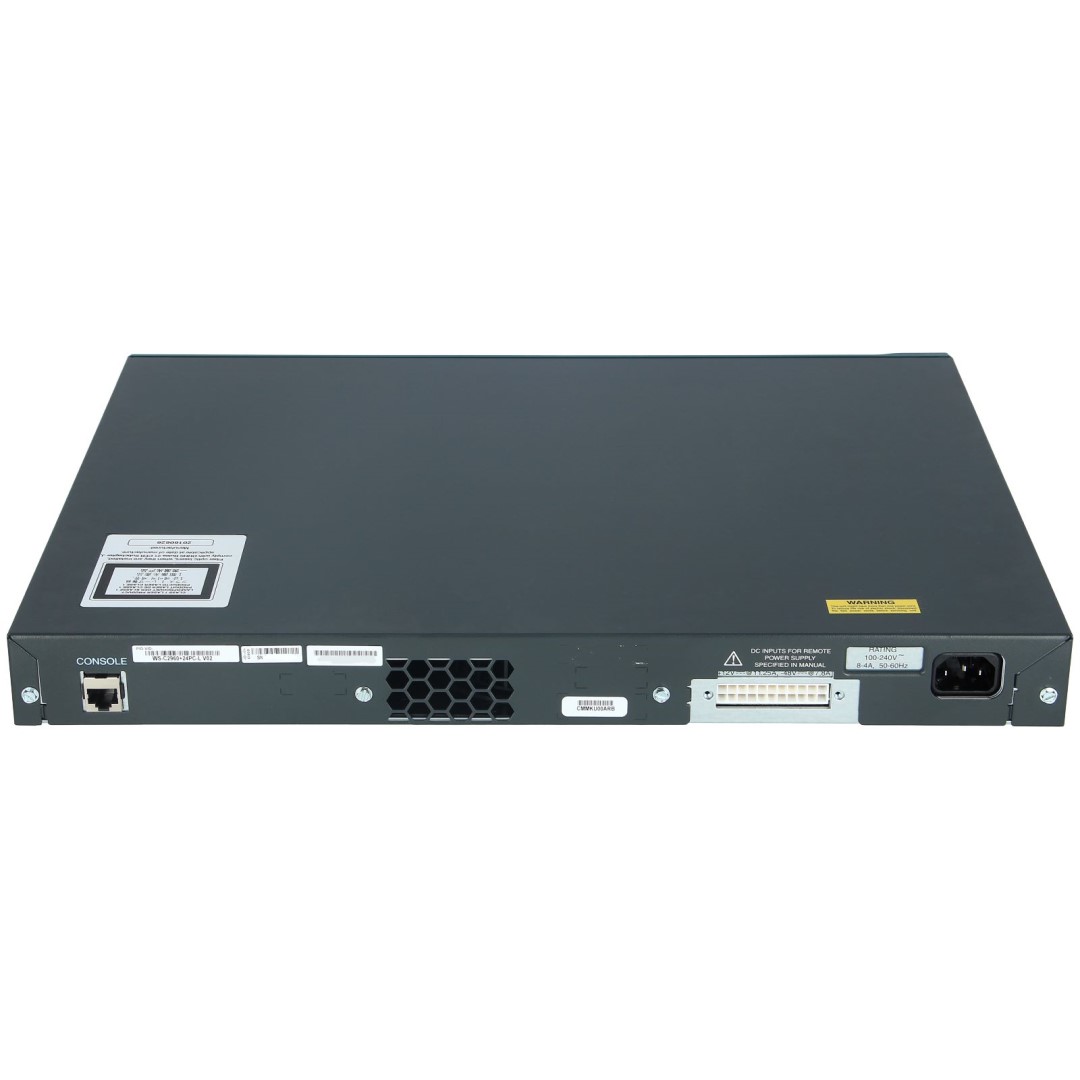 Cisco Catalyst 2960 Plus 24 10/100 Mbps PoE Ethernet Interfaces, 2 SFP or 2 1000BASE-T RJ45 uplink interfaces, LAN Base Image