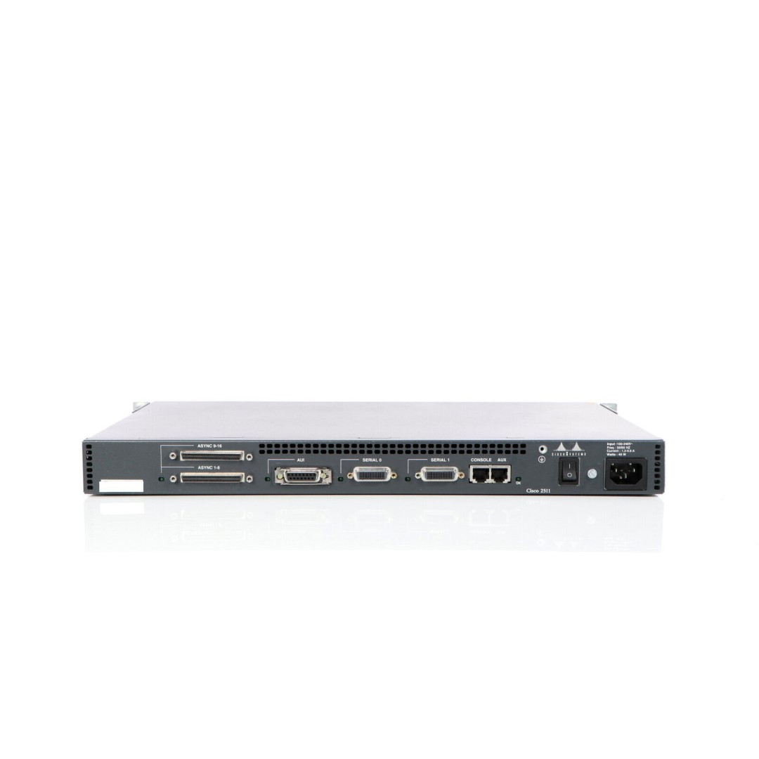 Cisco 2511 Router, 1 AUI Ethernet, 2 Serial, 16 Async Serial, AC Power Supply