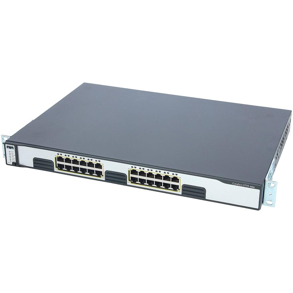 Cisco Catalyst 3750G Stackable 24 10/100/1000Base-T Gigabit Ethernet ports, IP Base Software