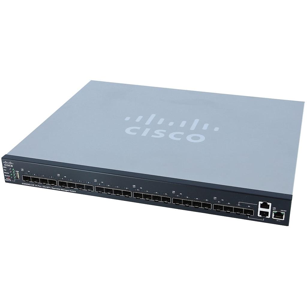 Cisco 550X Series SG550XG-24F Stackable Managed Switch, 24-Port 10G SFP+ & 2x 10 Gigabit base-T copper port (combo with 2 SFP+)