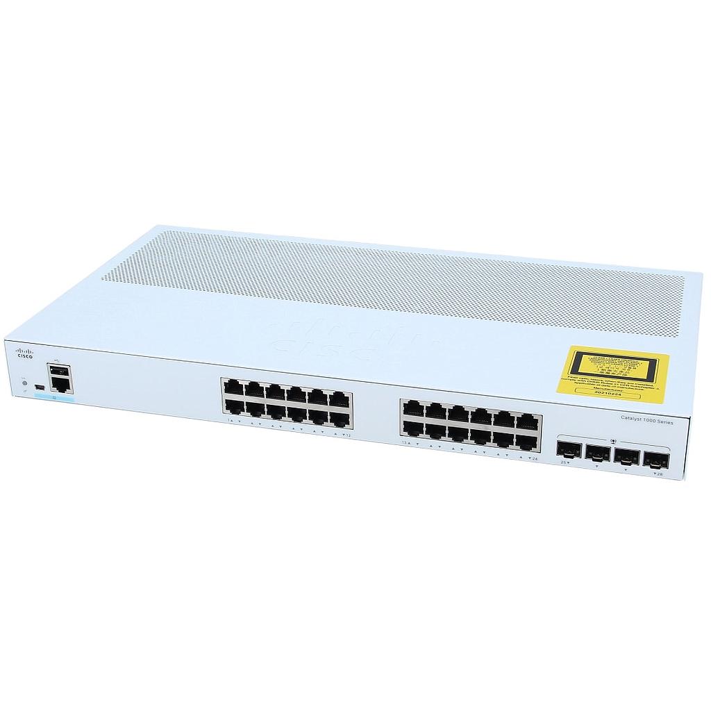 Cisco Catalyst 1000 Series, 24x 10/100/1000 Ethernet ports & 4x 1G SFP uplink ports, Managed Switch