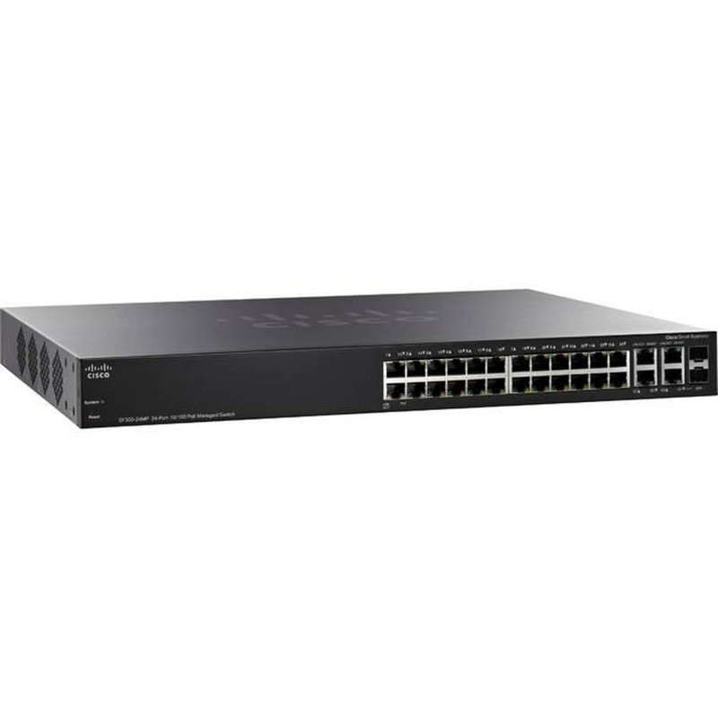 Cisco Small Business 300 Series SF300-24MP Managed Switch, 24-Port 10/100 PoE+ & 2x 10/100/1000 Mbps ports & 2 combo mini-GBIC ports